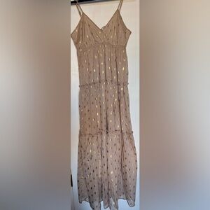 Altar'd State Gold Dot Textured Dress